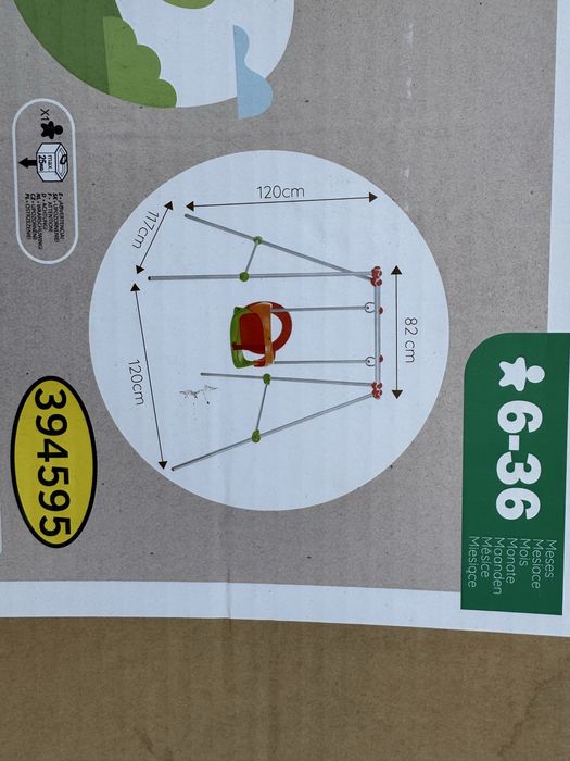 Huśtawka bujaczka dziecięca z konstrukcją Smoby idealna - jak nowa
