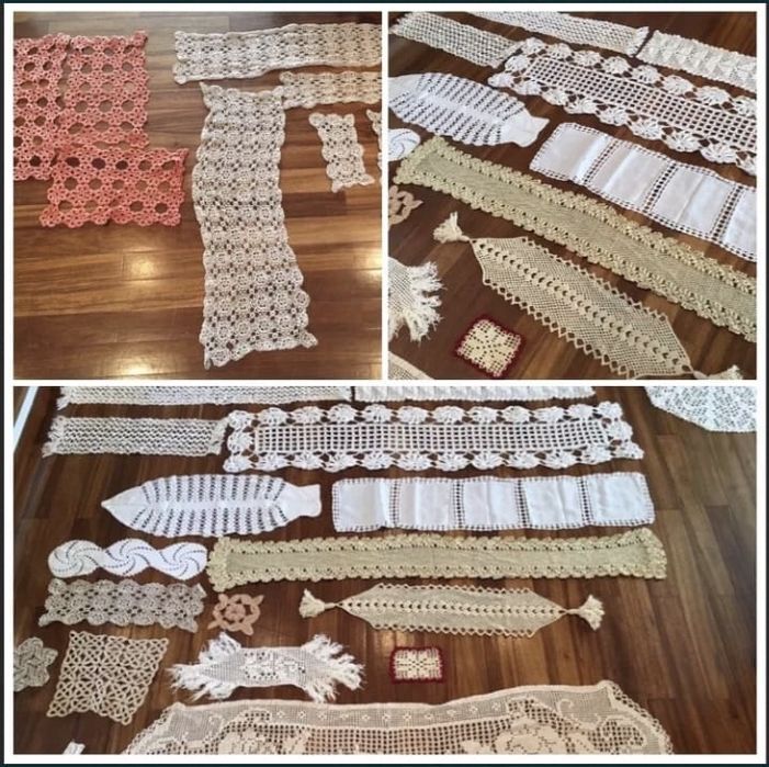 Stock grande lote Bordados mão crochê renda colecção