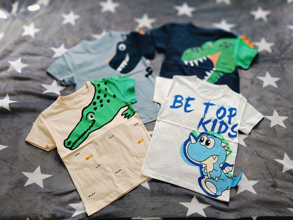 Nowe Koszulki t-shirty 4 szt smok wypustki smoka 116-122 (120)