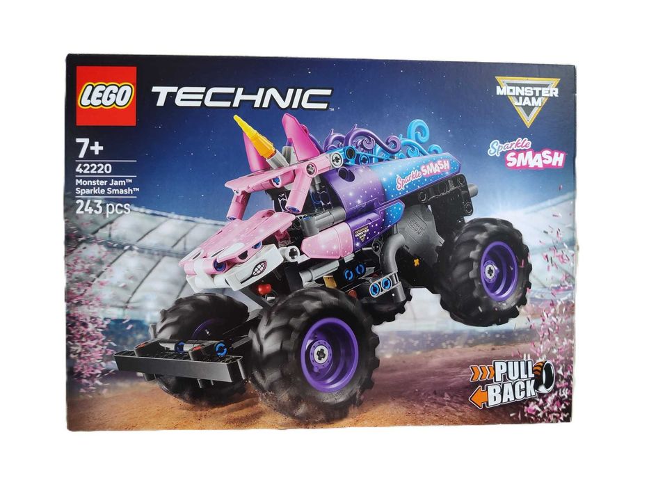 NOWY zestaw LEGO TECHNIC 42220 Monster Jam Sparkle Smash Pull-Back