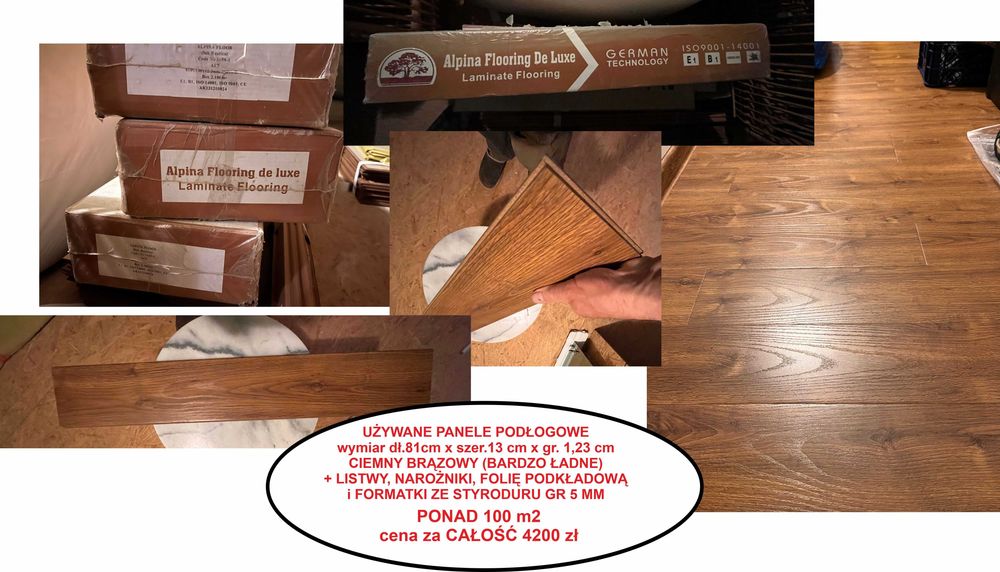 Sprzedam: Bardzo ładne panele podłogowe - używane, Płytki Tubądzin Lawish Mat, Meble i Wózek do przewożenia Towarów