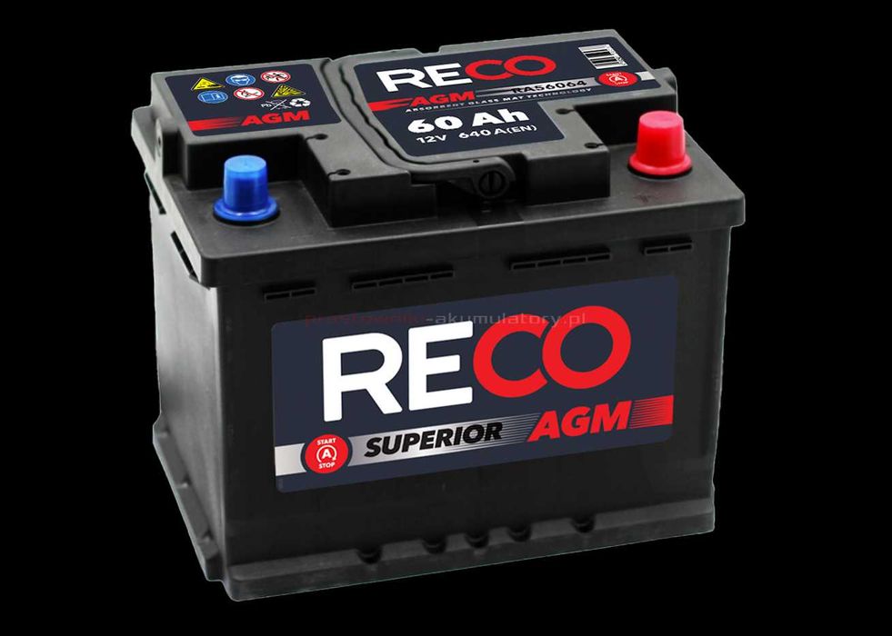 Akumulator RECO AGM 12V 60Ah 640A Start&Stop