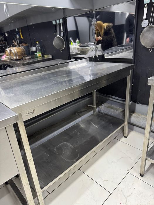 Стол с нержавейки кухонный с мойкой