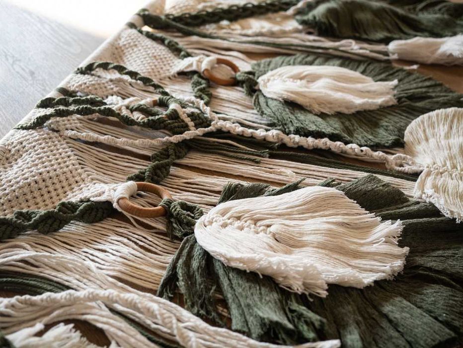 Makrama Boho Dekoracja Ręcznie Pleciona