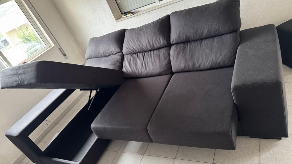 Sofá retratil chaise long reclinável