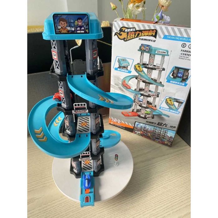 Детский игровой трек-паркинг с машинками 5-уровневый гараж