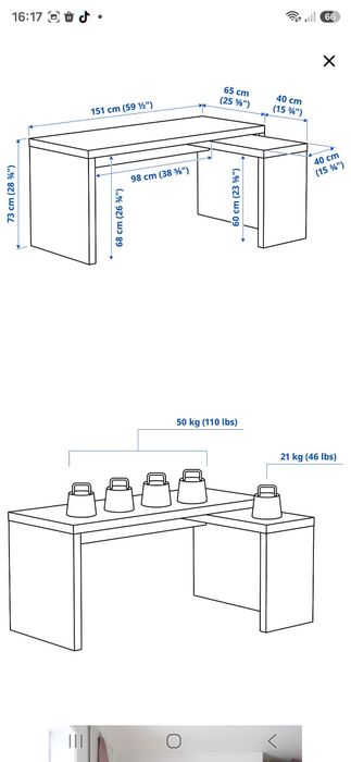 Biurko Malma Ikea
