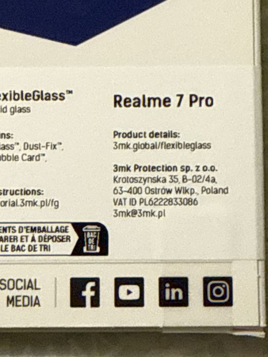 Szkło ochronne hybryda realme 7 pro