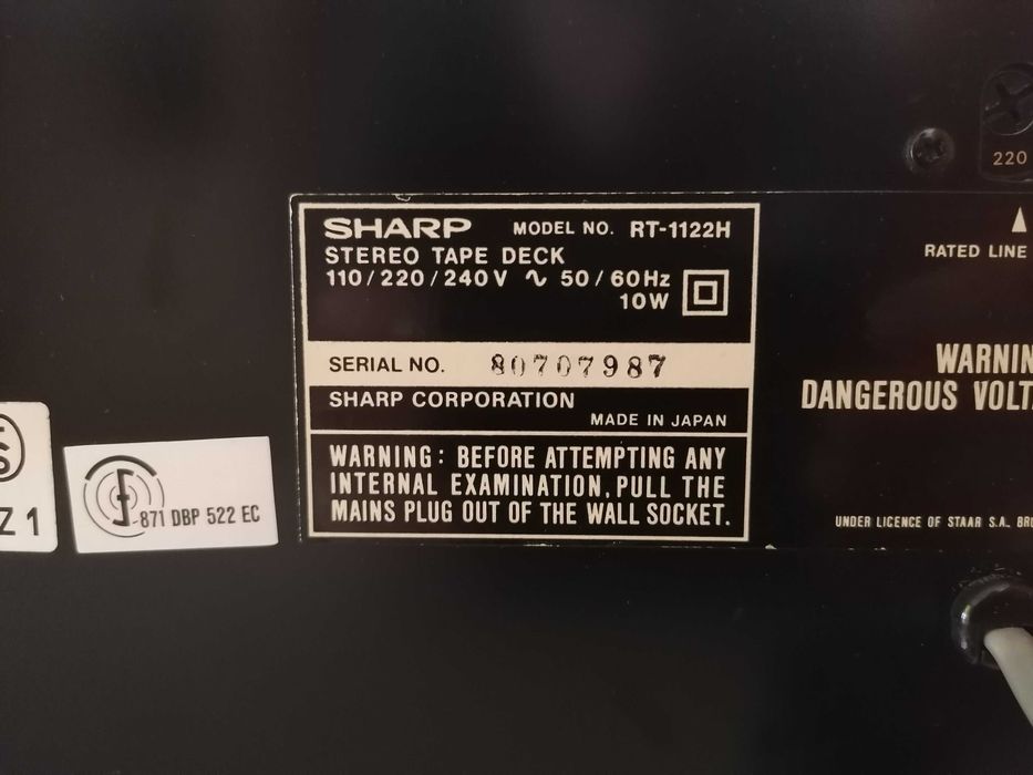 SHARP RT-1122 Deck Japoński Magnetofon Kasetowy Vintage 1978 Piękny