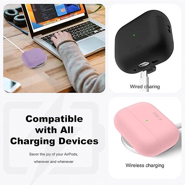 Etui Tech-Protect Silicone na AirPods Pro 3 - fioletowe