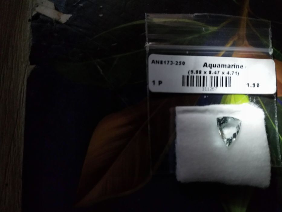 Akwamaryn  na złoty pierścionek , sygnet  - trillion - VVS ! - 1.90 ct