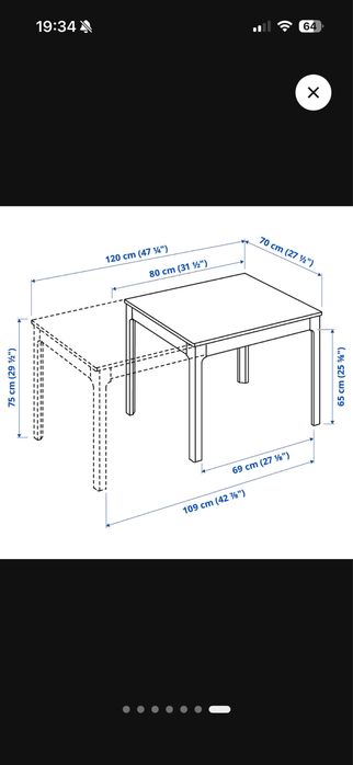 Stół EKEDALEN IKEA rozkladany 80/120x70