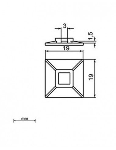 Самоклеючі кріплення 19х19 UNEX 1254 - 100шт