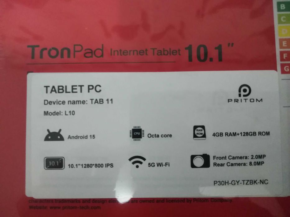 Tablet PC Pritom Tronpad L10 4GB RAM + 128GB Rom