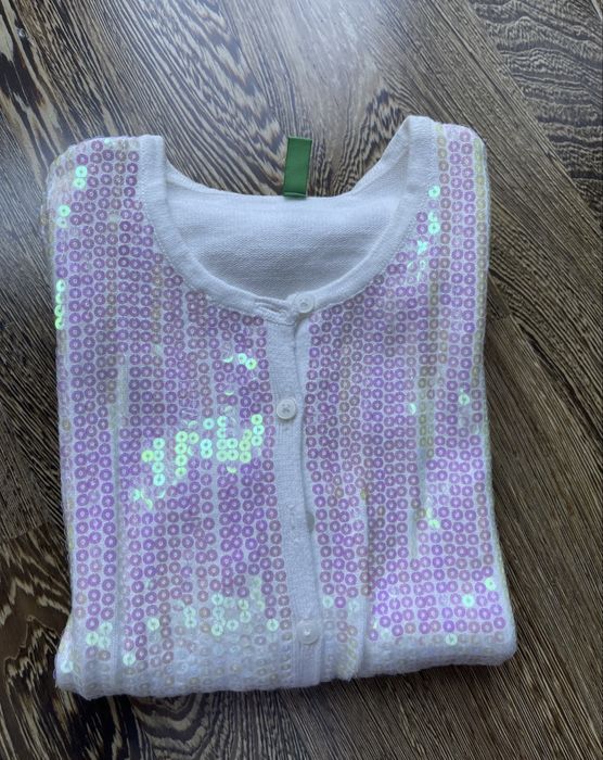 Benetton sweter cekiny roz. 150 cm