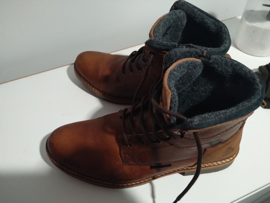 ‼️Bull boxera Brązowe buty męskie zimowe z ociepleniem skóra naturalna