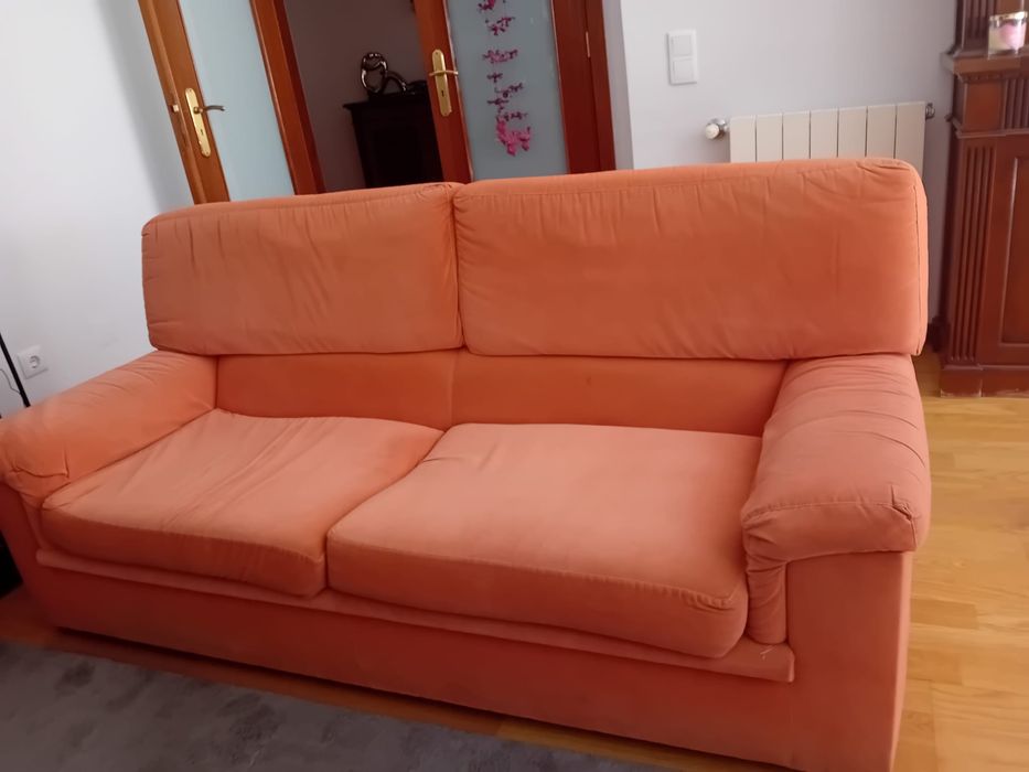 Sofa 2 lugares como novo laranja