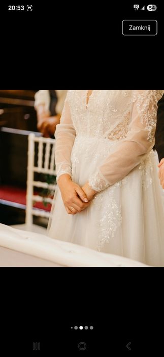 Rzeszów Suknia ślubna Anna Sposa rozmiar L, ecru z koralikami