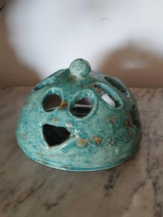 Luminária Porta Vela Cerâmica Artesanal