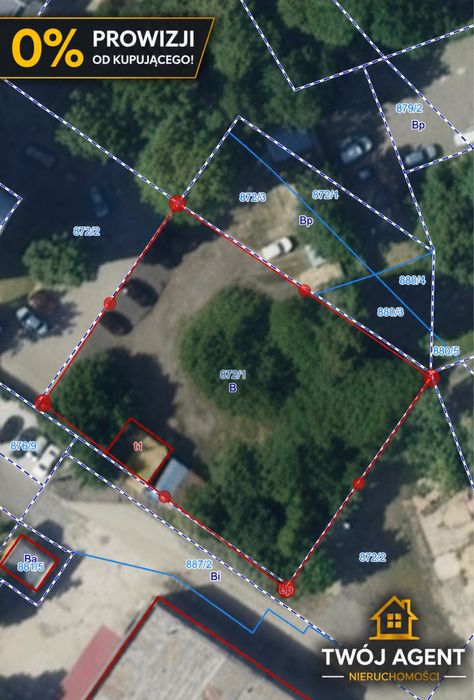 Działka inwestycyjna 1411 m² | Projekt budowlany | PKP | 0% prowizji