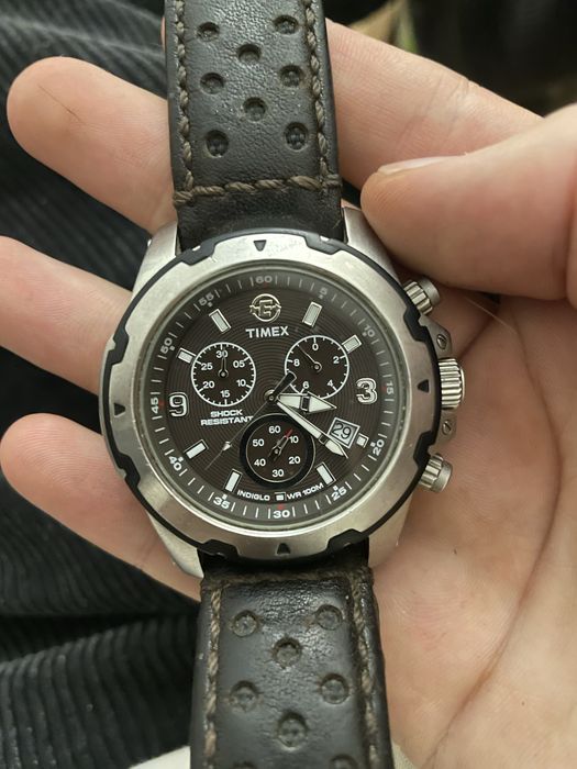 Timex Expedition / хронографи з WR100M і шкіряним ремінцем.х