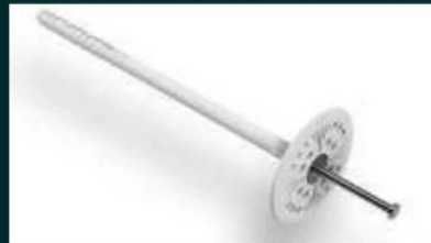 Trzpienie metalowe kolki do ocieplania styropian wełna 26 cm zaślepki