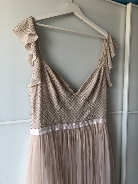 Needle & Thread r. 42 zdobiona sukienka maxi z koralikami wesele ślub