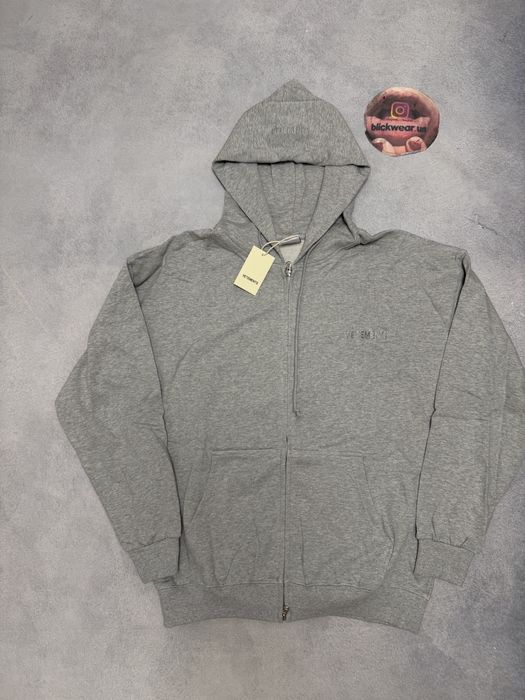 зип худи Vetements Logo grey zip up M L balenciaga rick owens  margiel