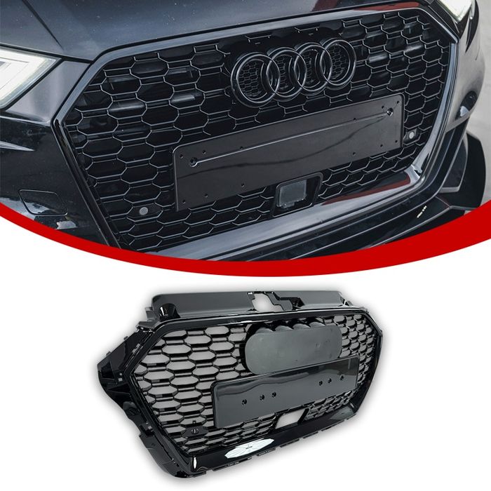Audi A3 8V Atrapa Chłodnicy Plaster Miodu Grill 16-20 Czarny Połysk