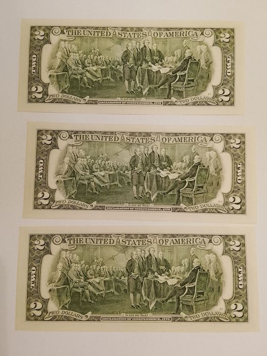 Notas de dois dólares em série contínua