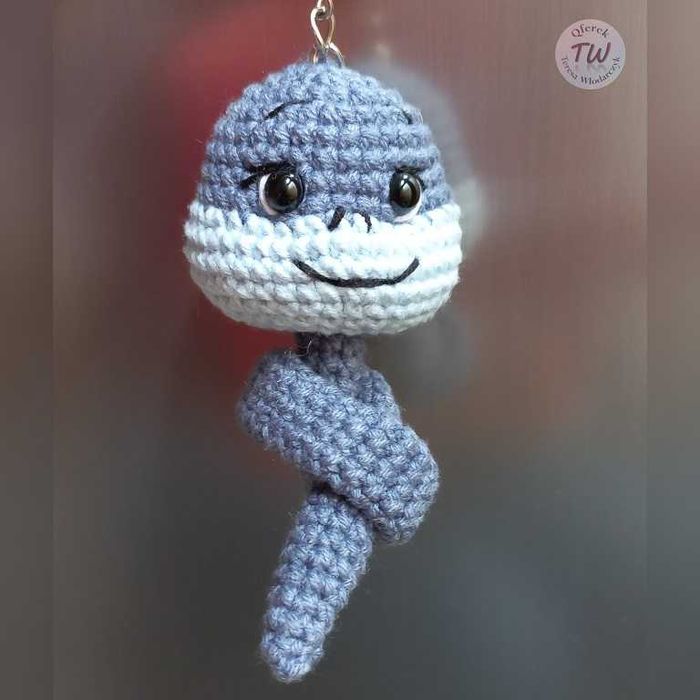 Kolorowy wąż wężyk brelok