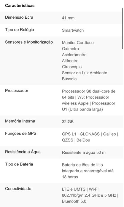 Apple Watch Series 8 GPS 41mm - Cellular - Alumínio Prateado