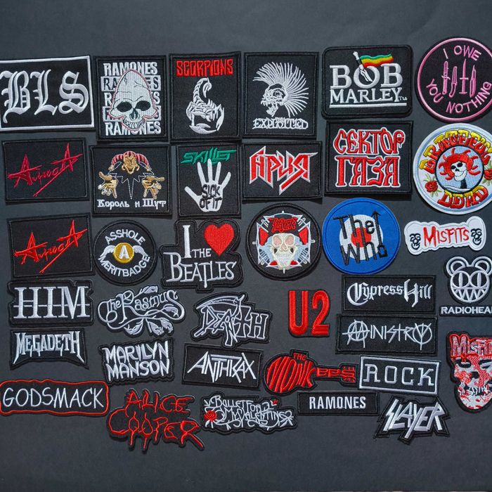 Remendos Patches Estampas Bordados Musica Rock Caveiras Motard Punk