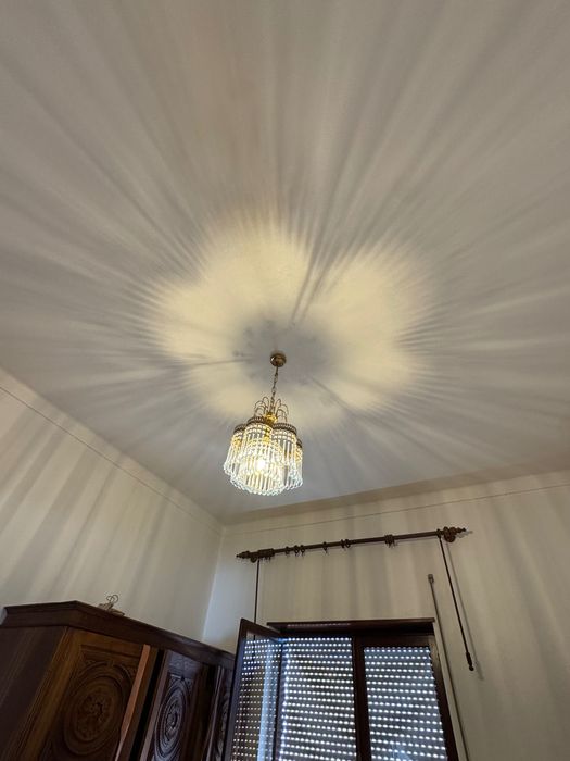 Candeeiro de Teto Antigo em Cristal – Artesanal – Excelente Estado
