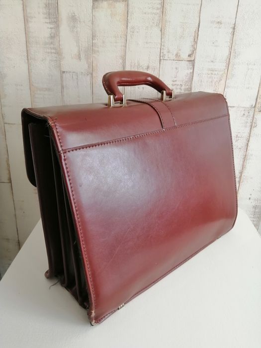 Skórzana torba - aktówka - na klucz - A. Bobkowski