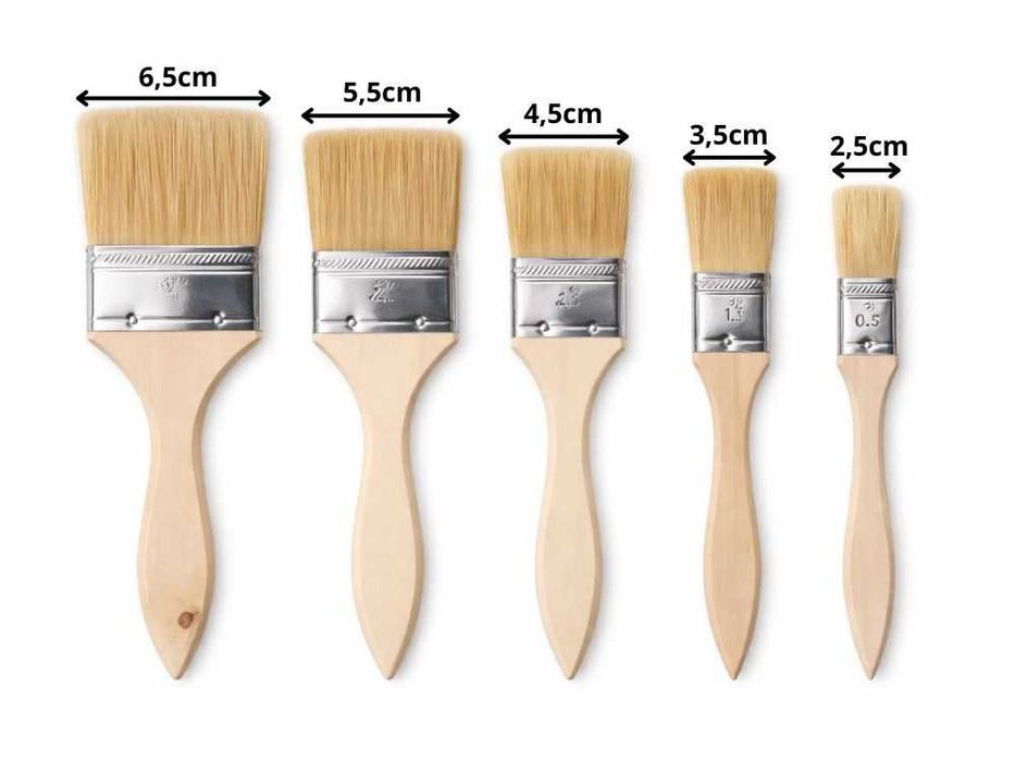 Zestaw pędzli malarskich 5sztuk komplet do malowania ścian