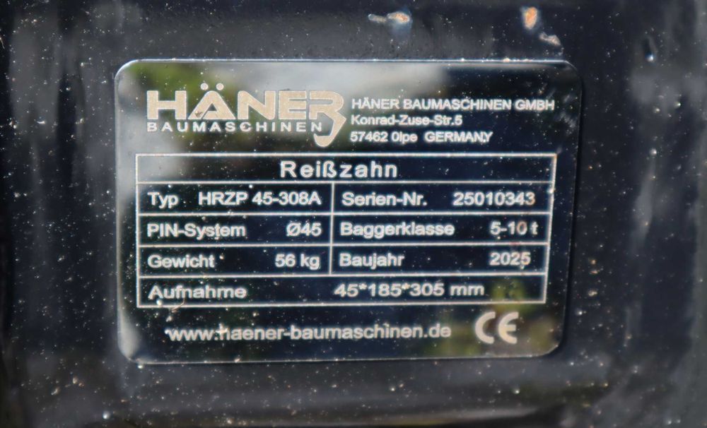 Ripper Escavadora Giratória Ø 45 / 4-10 t Haner