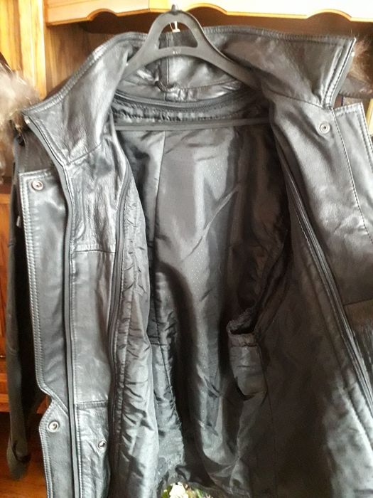 Skórzana kurtka damska przedłużana rozmiar L