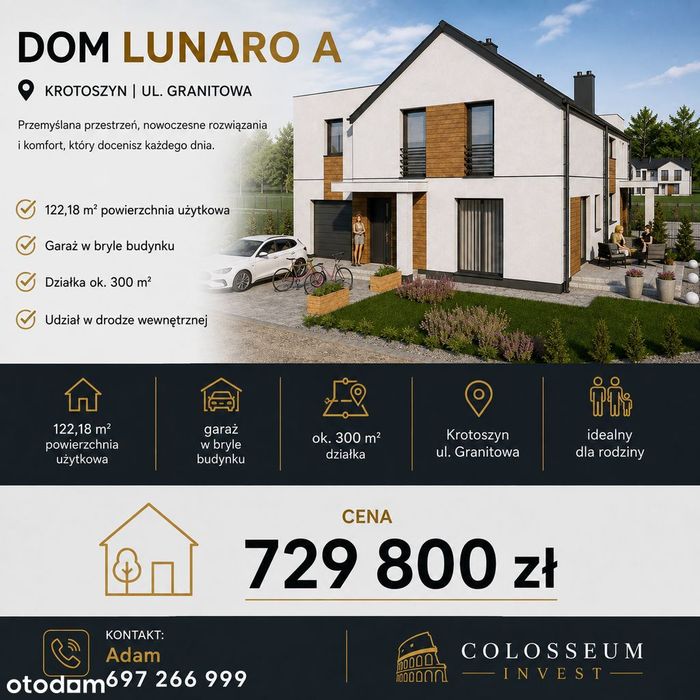 DOM LUNARO A | 122,18 m² | KROTOSZYN | 729 800 zł