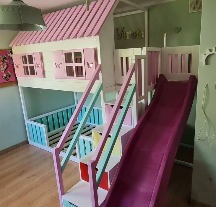 Łóżko piętrowe drewniane 120x180