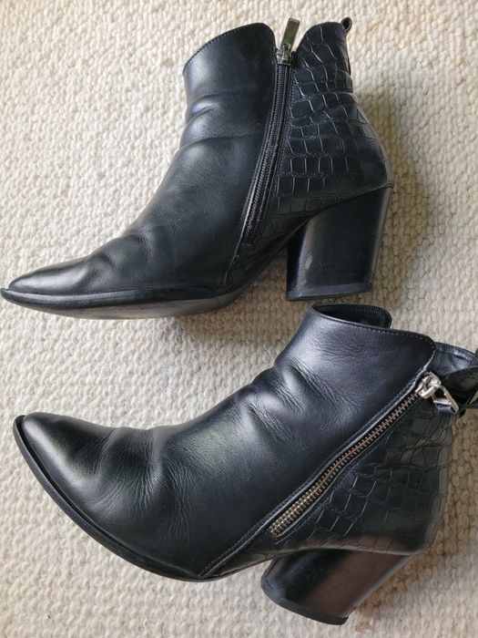 Gino Rossi botki 38 kowbojki czarne buty obcas