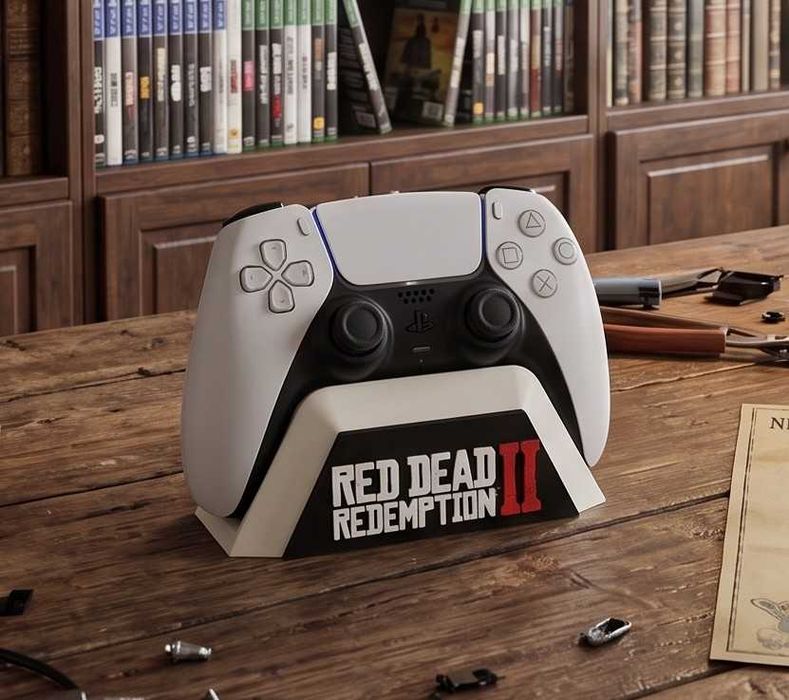 Suporte / Stand de Comando PS5 & Xbox – Vários Temas (GTA, Spider-Man, FC, RDR2)