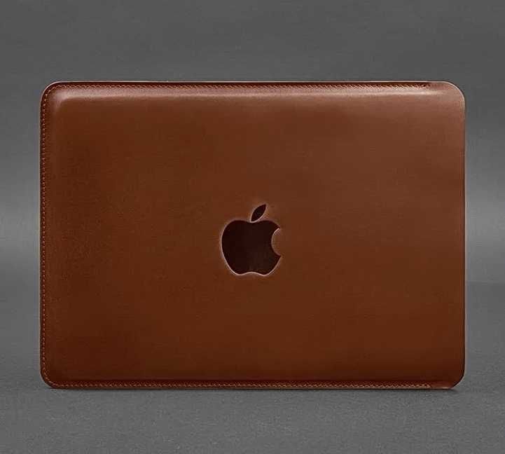 Кожаный чехол для MACBOOK 13 дюйм светло коричневый