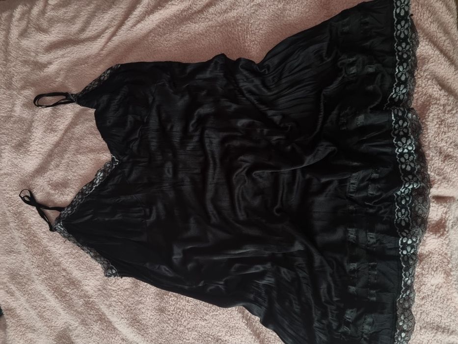 Czarna halka ,koszula nocna XL/ XXL