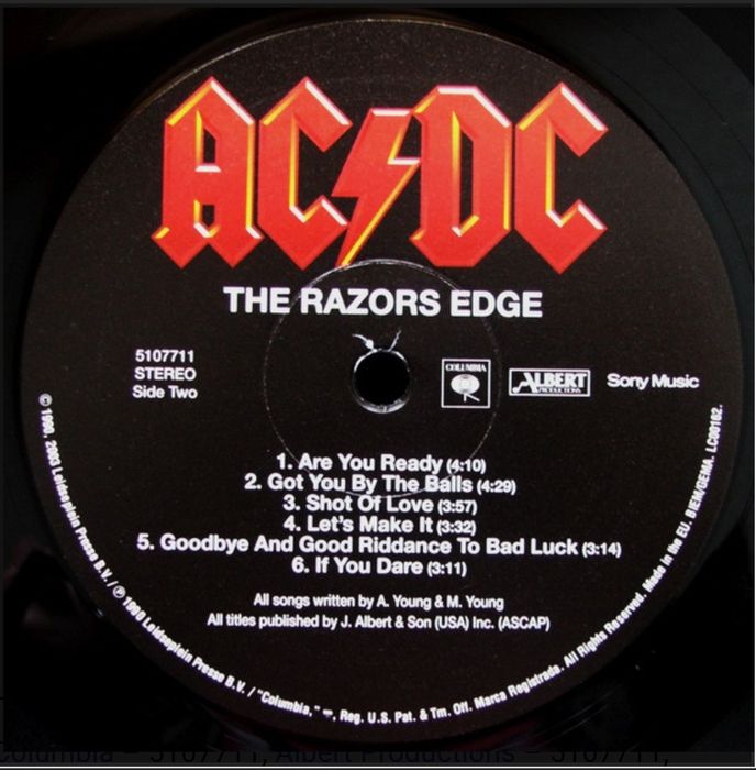 Виниловая пластинка AC/DC - The Razors Edge НОВАЯ S/S: 1 600 грн. - CD ...