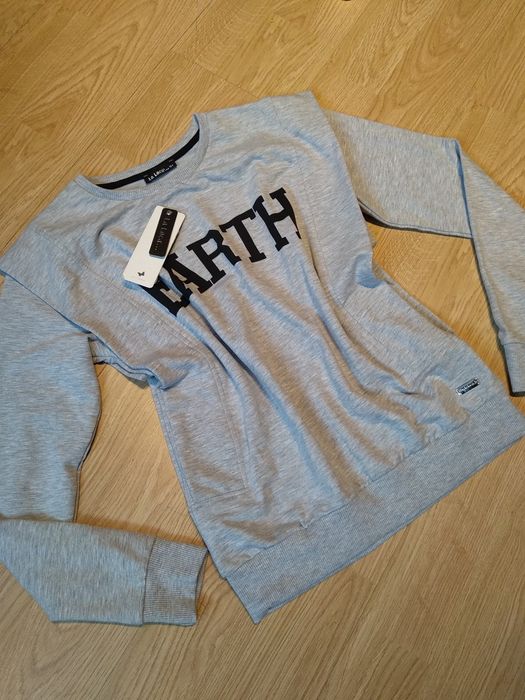 Szara bluza z zakładkami NOWA r. XS