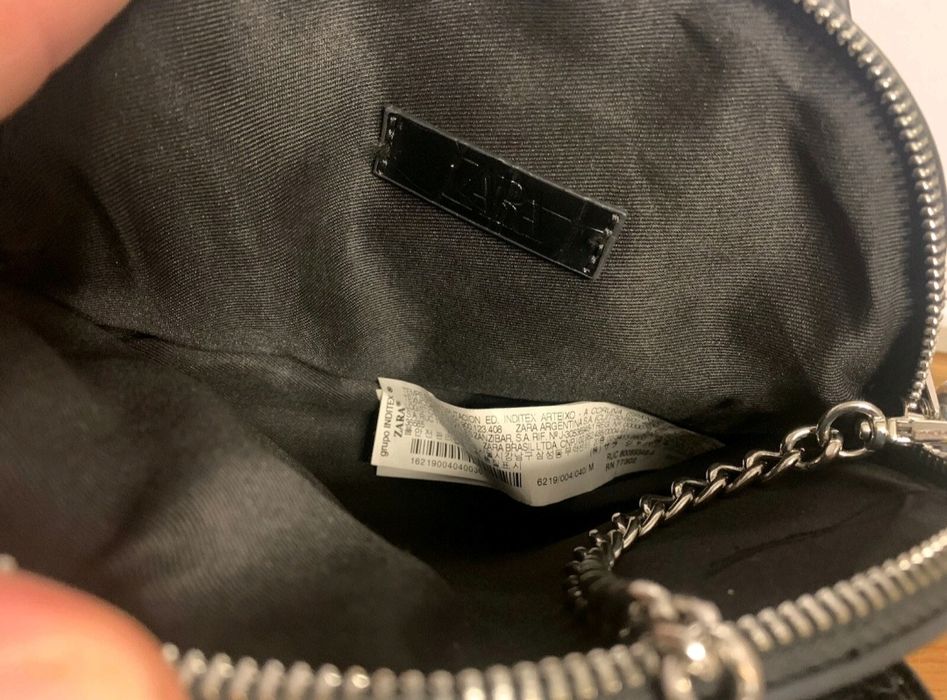 Міні- сумка  Zara  зі штучної шкіри з тисненням під крокодила