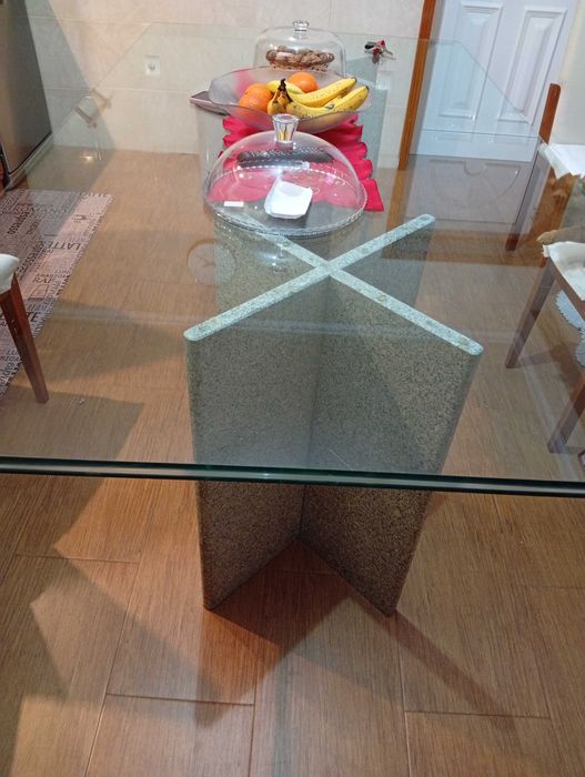 Mesa jantar em vidro temperado 2,20 por 1,20
