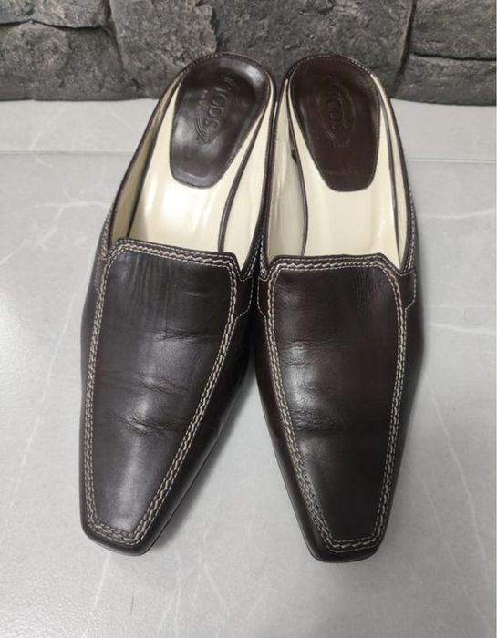 Мюли мюлі шкіряні каблук kitten heels Tod's