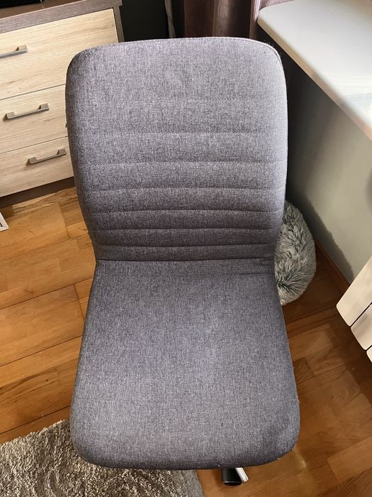 Krzesło obrotowe do biurka tapicerowane szare